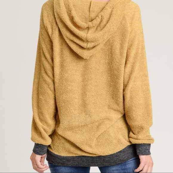 LAST‼️Block Color Terry Hoodie - Picture 4 of 5